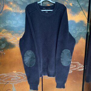Marc By Marc Jacobs Academia Navy Knit Sweater Suede Professor Elbow Protectors